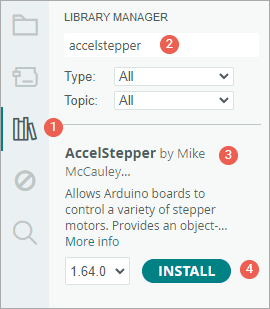 installing accelstepper library