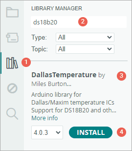 installing dallas temperature library in arduino ide