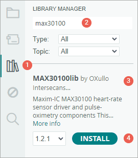 max30100 library installation