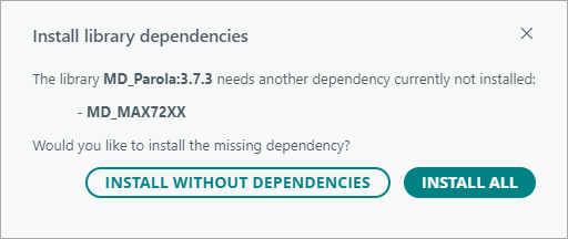 md_parola library dependency md_max72xx installation