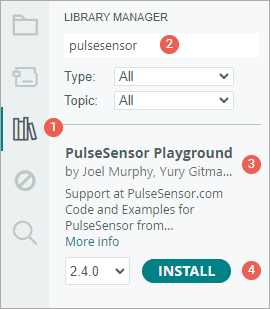 pulse sensor library installation
