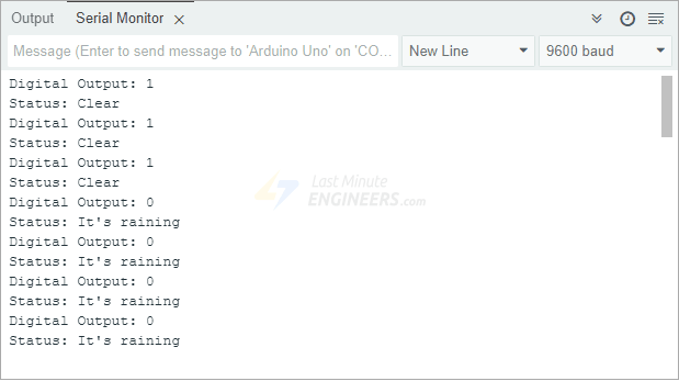 rain sensor output