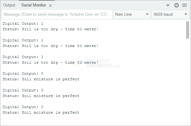 soil moisture sensor digital output