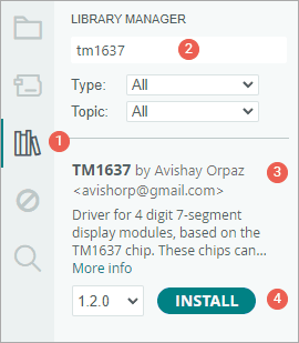 tm1637 display library installation