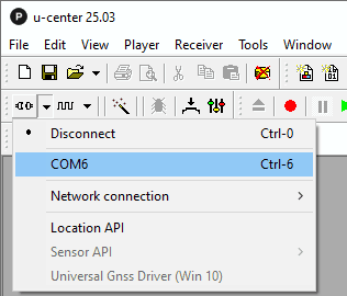 u center com port selection
