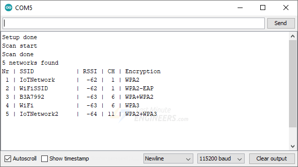esp32 wifi scan sketch output