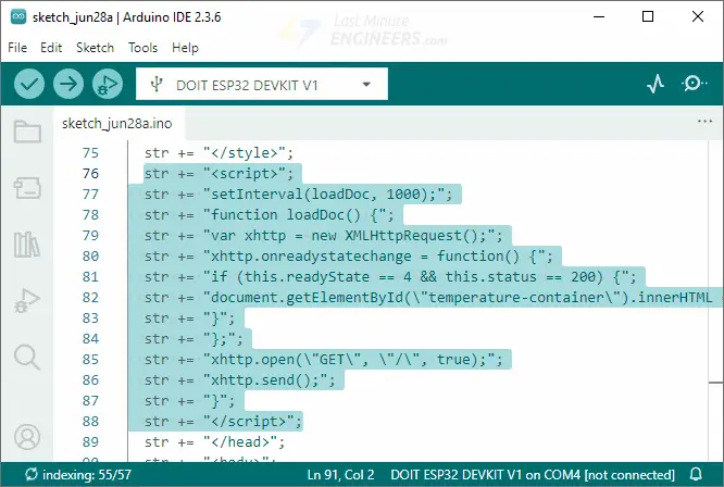 ajax code to add before closing head tag